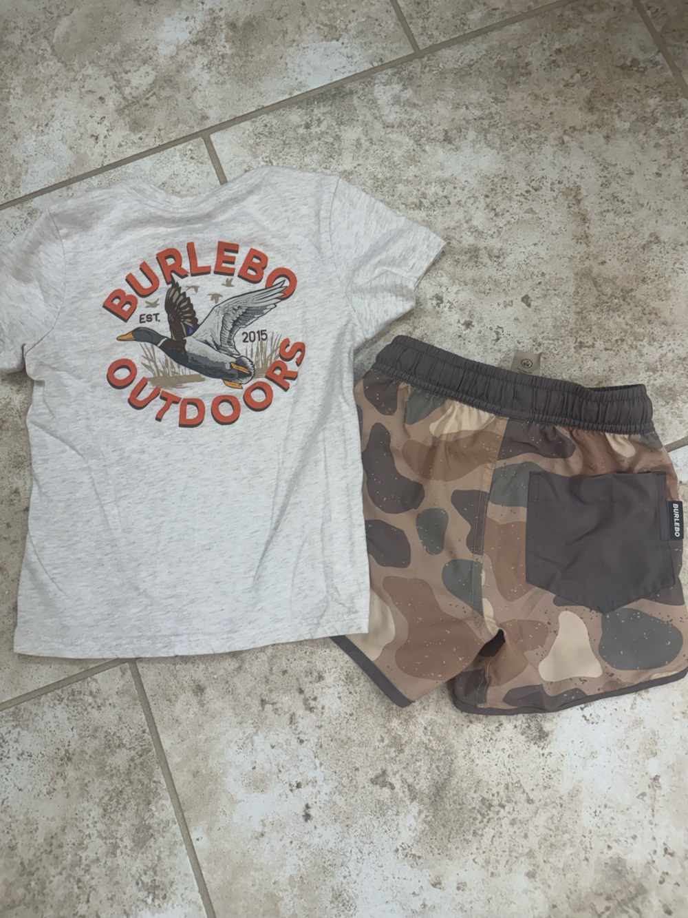 Boys burlebo set Brown Camo Athletic Shorts - Picture 4 of 4